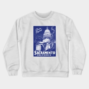 1940 Sacramento California, Blue Crewneck Sweatshirt